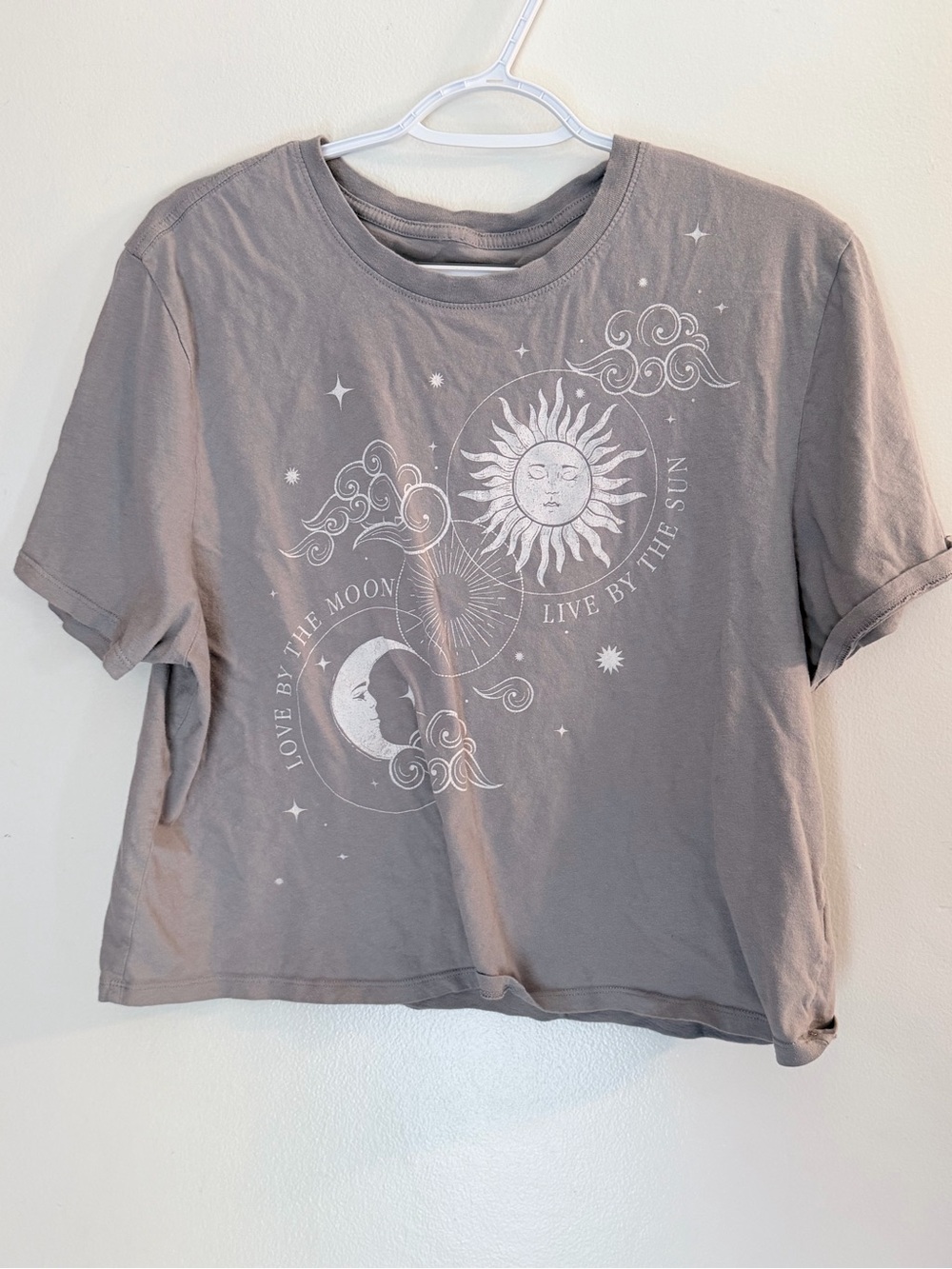 Women's Celestial Crop Tee in Gray